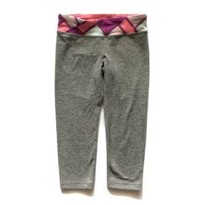 Ivivva Lululemon Girl Youth Gray Grey Coral Mint Quilt Waistband Rhythmic Crop 7